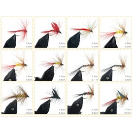 CHSEEO 72 Piece Fishing Flies Artificial Bait Set Fishing Bait Trout Bait Fly Fishing Bait Hooks Perfect for Zander Fishing Perch Trout Cod Fishing Accessories Fishing Set #5
