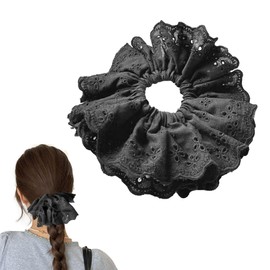 JazSwirl Oversized Scrunchies for Women, Extra Large Scrunchies for Women, Jumbo Hair Ties Scrunchies for Thick Hair, Giant Hair Scrunchies, Big Hair Scrunchies, XL XXL Scrunchie (Black)
