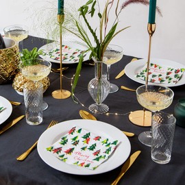 Talking Tables Pack of 21-Recyclable Christmas Tree Napkins Zero Plastic-Perfect Party Decoraton for Your Xmas Table