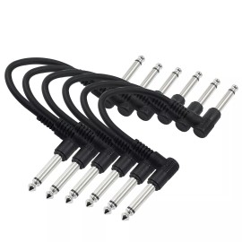 Unbranded 6PCS Patch Cables for Electric Guitar OFC Pedal Board Wire Cords 1/4 Right Angle