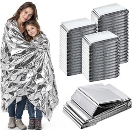 Emergency Blanket for Camping & Survival 30 Packs, 84" L x 52" W, Professional Grade Reusable Space Blanket, Provides Thermal Protection for Hunters, Hikers & Preppers in Snow and Cold Weather