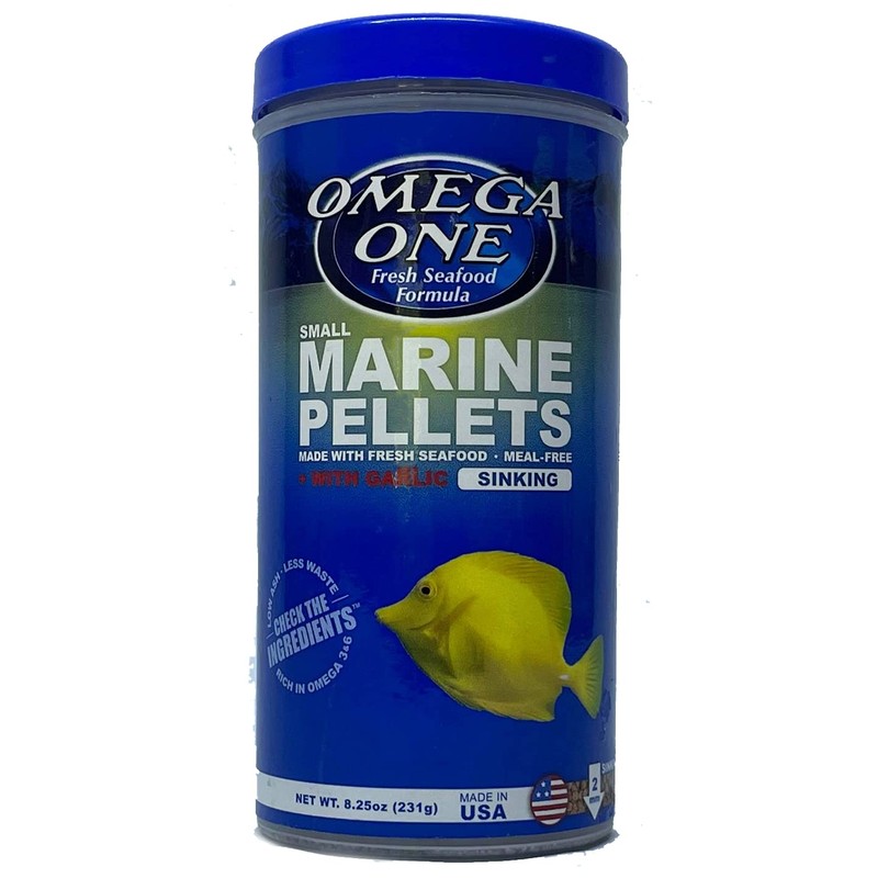 Omega One Garlic Marine Pellets, Sinking, 2mm Small Pellets, 8.25