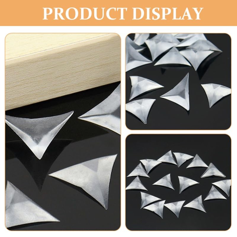 HOMSFOU 200pcs Stair Inside Corner Clear Dust Guards Decorative Triangle
