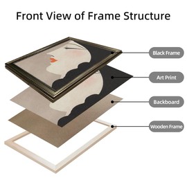 Framed Vintage Japanese Wall Art Woman Portrait Painting Asian Home Decor Girl Room Bathroom Decor