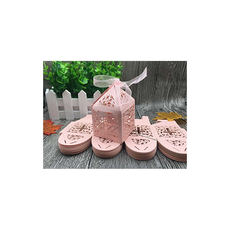 Musuntas 50-Piece Birdcage Design Wedding Christening Guest Gift Box Cardboard
