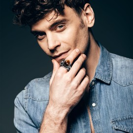 Oidea Tiger Eye Rings for Men: Vintage Large Oval Stone Rings Stainless Steel Cocktail Party Biker Signet Ring Jewelry Gifts for Mens and Womens Size 7