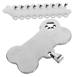 Kisangel 10pcs Stainless Steel Dog Tags Blanks Creative Shape Pet Id Tags for Dogs Cats and Pets Lightweight Design for Collars and Deform-Resistant
