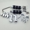 HK Group Motorcycle Chrome Footrest Foot Pegs with 1 1/4"