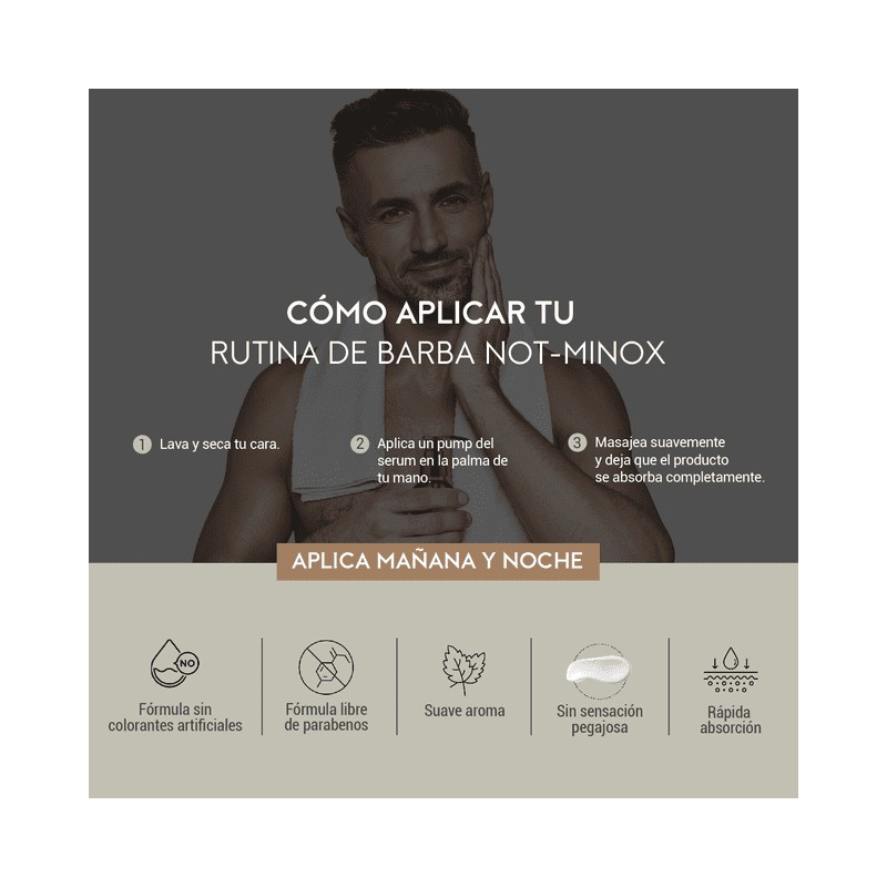 Crecimiento Barba y Bigote 3% Ingrediente Activo 90 ml Not-Minox