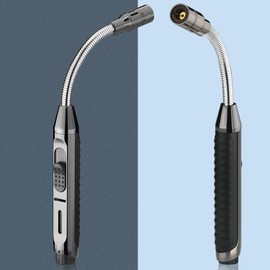 Auratrio Y17 Candle Lighter Flex Neck Utility Butane Torch Lighter Refillable Gas Jet Flame Windproof Lighter for Camping BBQ Grill Gas Stove (No Prefilled)