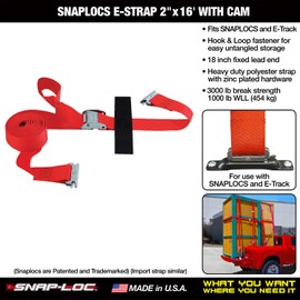 SNAPLOCS E-STRAP 2"x16' CAM (USA!) with Hook & Loop storage fastener