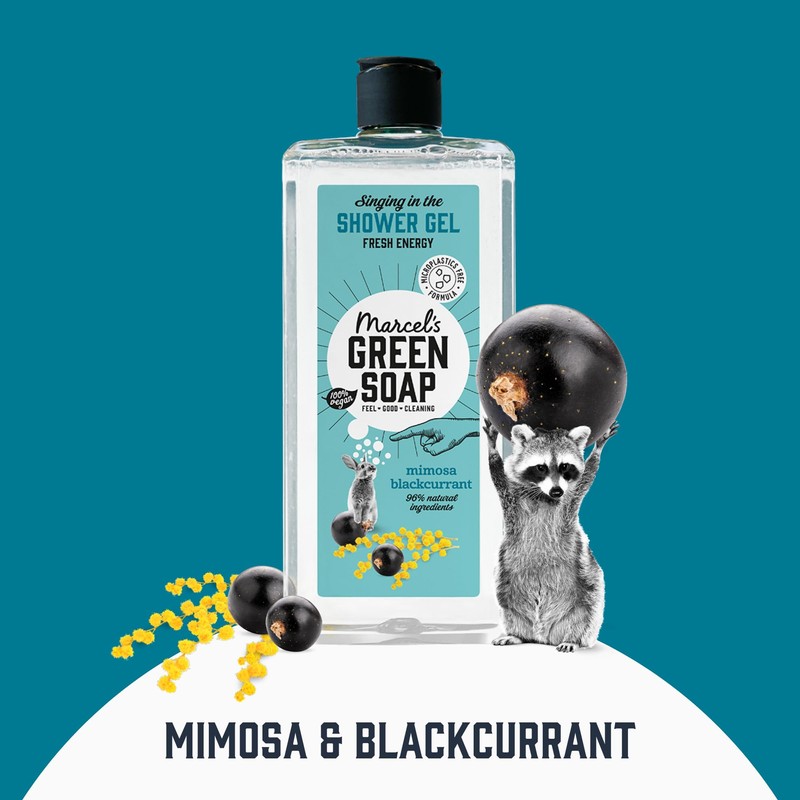 Marcel's Green Soap Shampoo - Mimosa & Blackcurrant Scent, Enriched