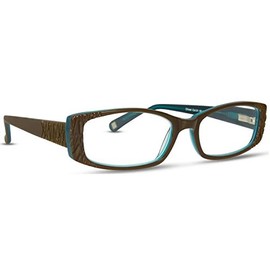 Cinzia Chisel in - Khaki/Teal - Strength +2.0