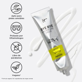 It Cosmetics Bye Bye Under Eye Bags - Tratamiento para Contorno de ojos Anti Signos de la Edad, Efecto Lifting Inmediato que Desinflama, Reafirma y Suaviza Líneas Finas, para Todo Tipo de Piel, 15 ml