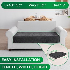 OHSIO Stretch Couch Covers for Sectional Sofa – Washable Soft Sofa Slipcovers, Pet-Friendly Furniture Protector for Living Room Sofa Cushions(1 Piece Loveseat Cover, Dark Gray)