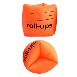 Namvo 2Pcs Roll-up Arm Bands, Floating Inflatable Arm Bands Inflatable Swimming Armbands Pool Floats Extra Safety Roll Up Sleeves for Adult Learning Swimming Orange