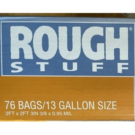 Rough Stuff 13 Gallon .9 Mil Tall Kitchen Bags 1 Box 76 Bags