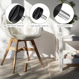 Black M6 Thread Furniture Leveling Feet 12 Pack Adjustable Furniture Feet Outdoor Furnitures Levelers Threaded Screw In, Heavy Duty Table Leveling Feets Furnitures Levelers for Table ChairLegs