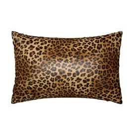 1 Pack Satin Pillowcase for Hair and Skin Abstract Brown Leopard Imitation Silk Pillowcase with Hidden Zipper Soft Breathable Smooth Cooling Pillow Cover Queen Size for Bedroom Sofa 20”x30”