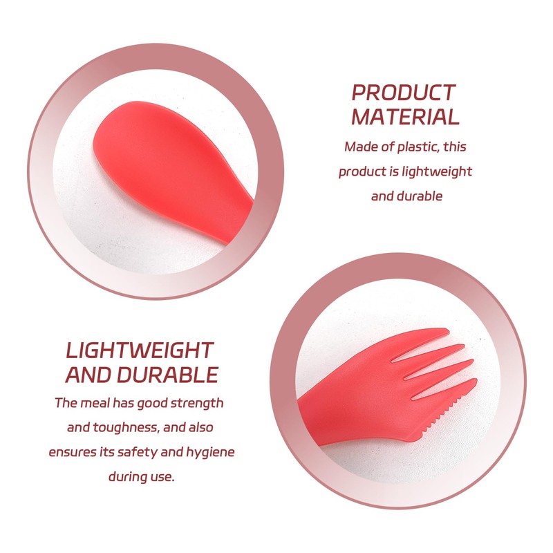QIHUAN 8 Pieces Plastic Forks, Reusable Tableware, Outdoor Portable Spoons,