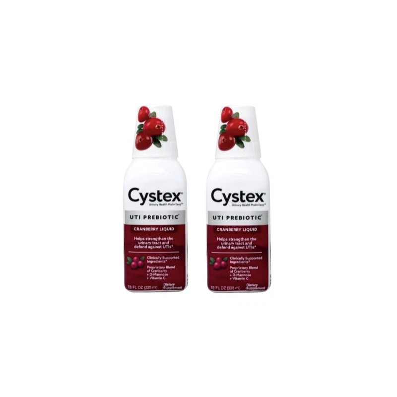 2 Pack Cystex Urinary Health Cranberry Flavor 7.6Oz Each