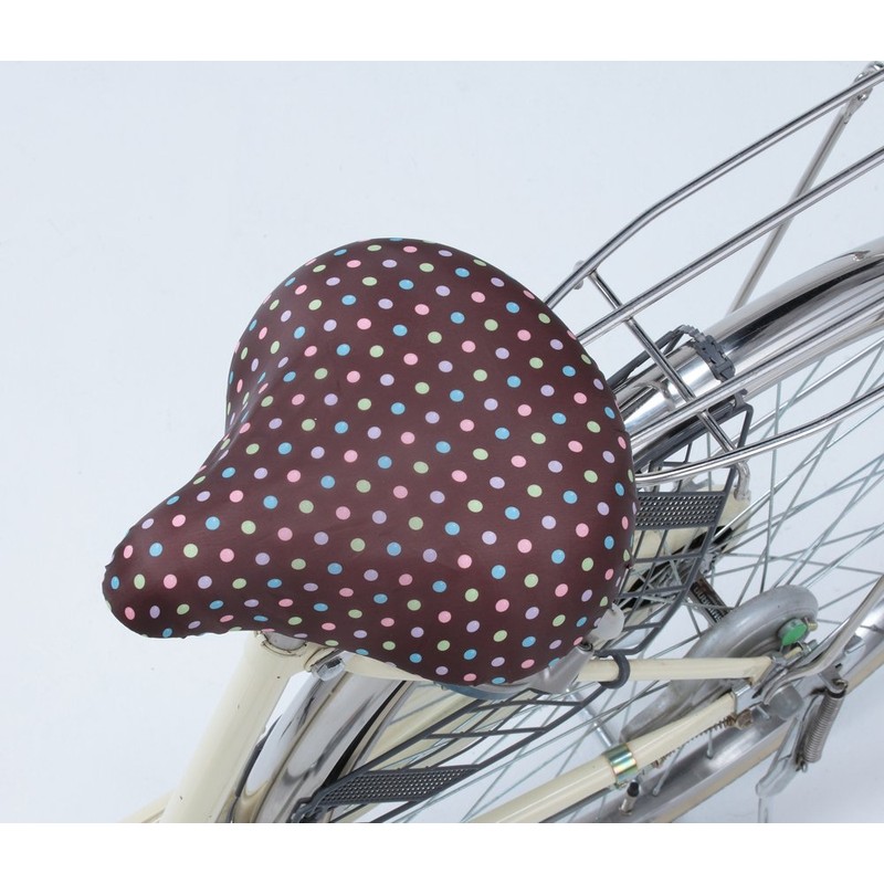 川住製作所 自転車 サドルカバー モダンアート K-DB3 ドットブラウン