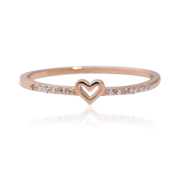 Tiny Heart Ring for Women Thin Stacking Dainty Gold Ring