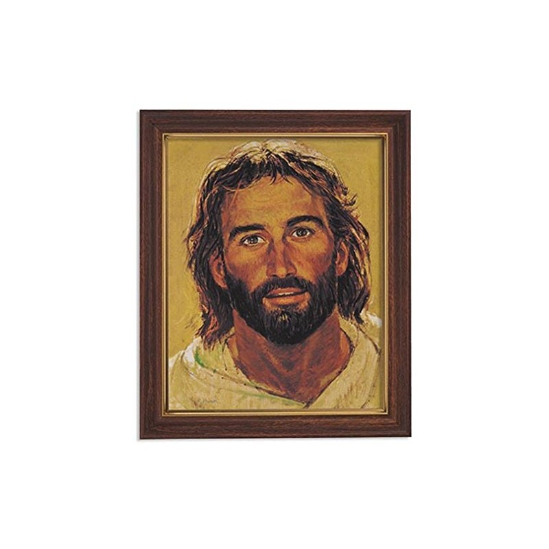 Gerffert Collection Jesus Christ Framed Portrait Print, 13 Inch (Wood