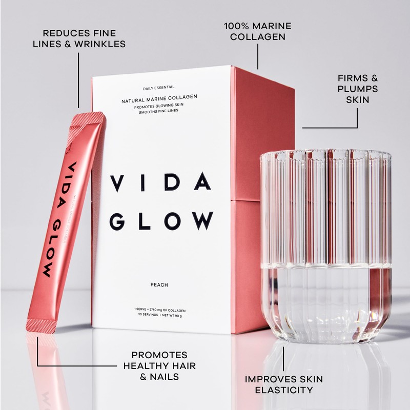 Vida Glow - Natural Hydrolysed Marine Collagen Sachets | Promotes