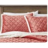 Threshold Standard Sherpa Plush Reversible Pillow Sham BERRY Pink Pillowcase