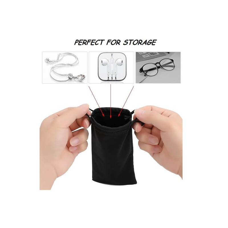 DG STUDIO 2pcs Microfibre Pouch Case Soft Microfibre Sunglasses Case