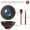 HOKELER Ceramic Japanese Ramen Bowl Set, 2 Sets Asian Pho