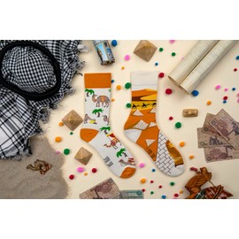 Spox Sox Casual Unisex Socks, Multi-Coloured, Colourful Socks for Free Spirits, camels