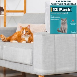 Anti Cat Scratch Furniture Protector, 12 Pack, Cat Couch Protector, Couch Protector for Cats, Furniture Protectors from Cats, Couch Cat Scratch Protector (12 Pack + 52 Twist Pins)