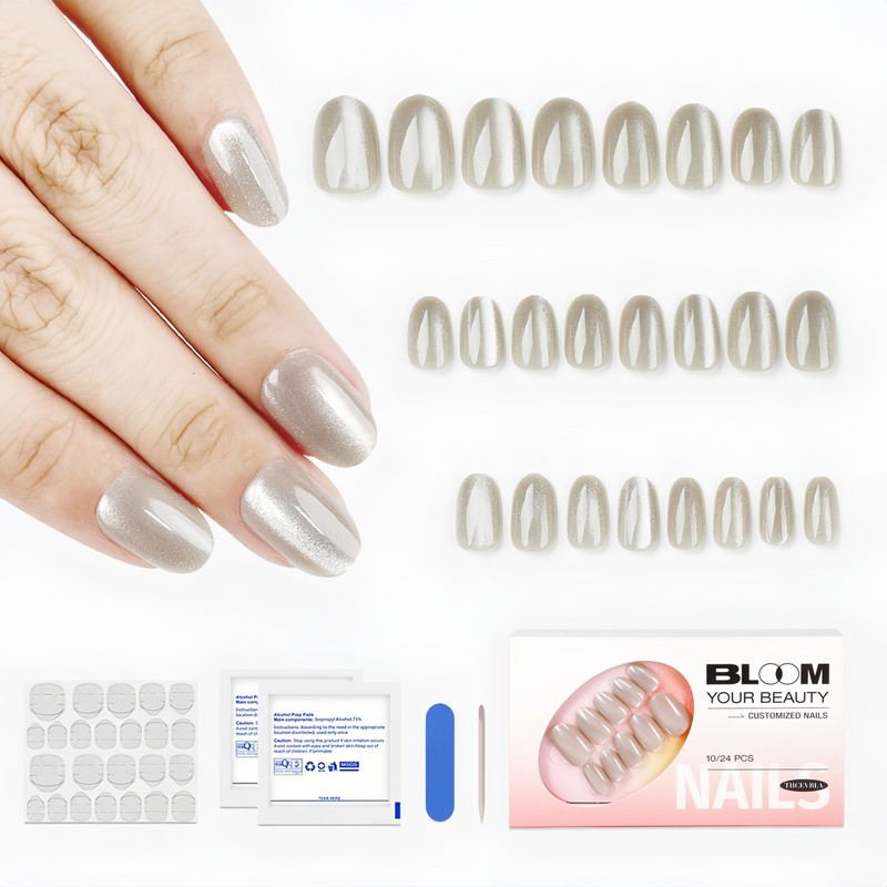THCEVRLA Nail Tips - Handmade Nail Tips, Short Cut, Cat