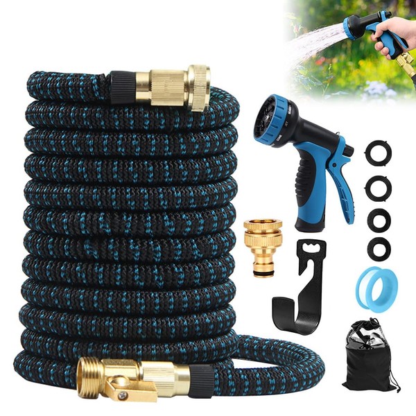 Gobesty Gobesty Flexibler Gartenschlauch 15M, Wasserschlauch Flexibel, Dehnbarer Wasserschlauch mit