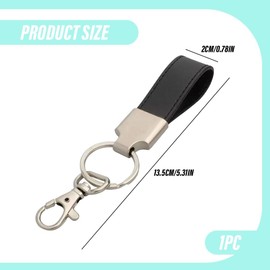 Llavero de piel auténtica de alta calidad y metal, llavero para hombre y mujer, para coche, moto, bicicleta y hogar (negro), Negro, talla única
