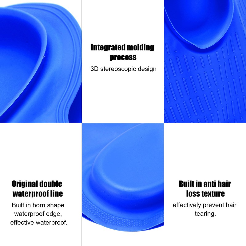 Waterproof Silicone Swimming Cap with Ear Protection 3D Strong Elasticity