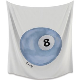 Trendy Lucky 8 Ball tapestry wall hanging Art, Sky Blue Pool Ball Retro boho Tapestry for Bedroom Aesthetic Wall Hanging room tapestry Decor 24"x36"