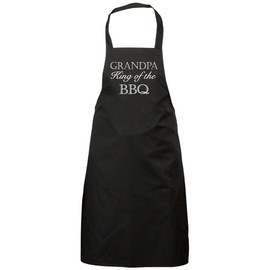 60 Second Makeover Limited Grandpa King Of The BBQ Black Apron For Men Fathers Day Birthday BBQ Gifts For Men Aprons For Cooking Grandpa Gifts Presents For Grandparents