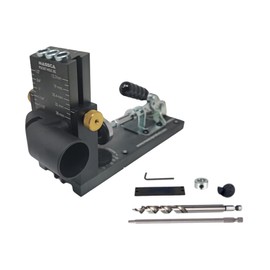 Massca Pocket Hole Jig Kit M1 - Adjustable & Easy to Use Pocket Screw Jig - Heavy Duty Drill Jig for Angled Holes with Drill Bit, Pocket Self Tapping Screws &Driver Bit,