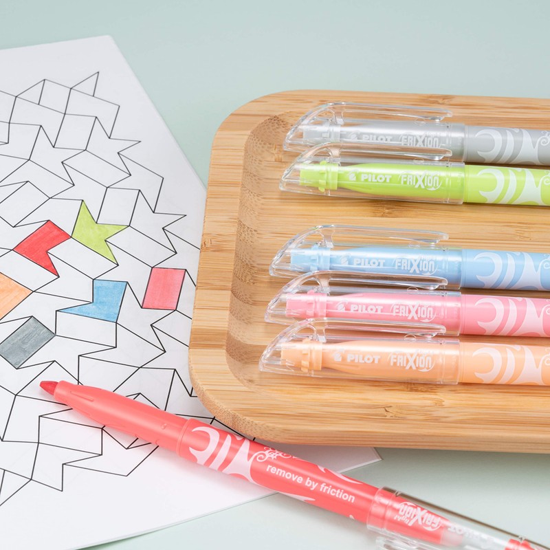 Pilot Frixion Light Pastel Collection Erasable Highlighters, Assorted Ink Colors,