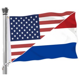 Netherlands USA Flag,Big 3x5 FT Dutch Holland Flag,36x60 Inch Large Double-Printed Durable 150D Thick Polyester Decorations with 2 Brass Grommet
