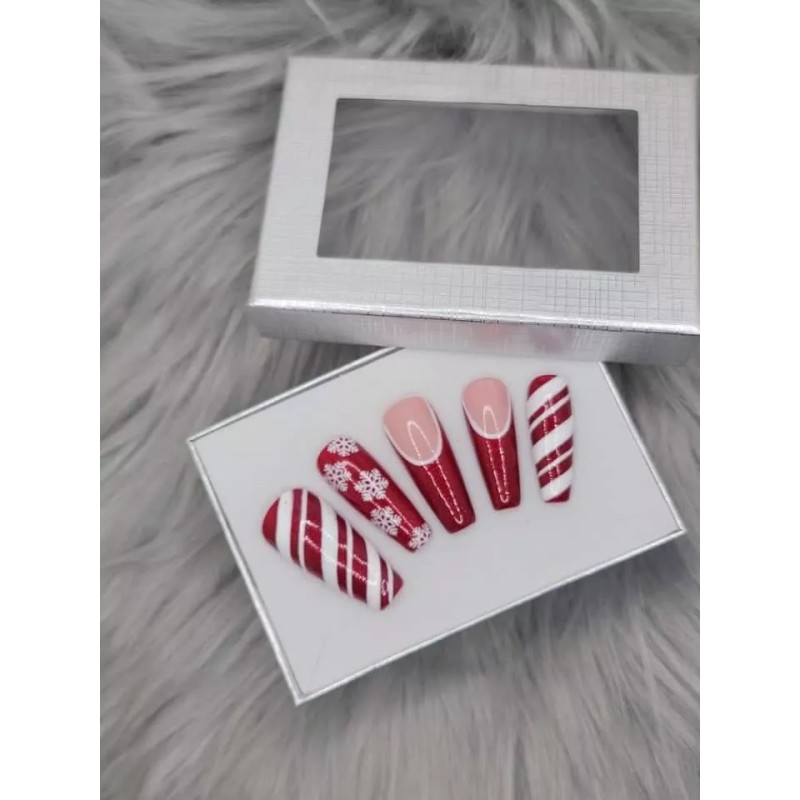 Perfect Nails Press On Uñas Press On Navidad