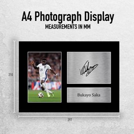 HWC Trading A4 Bukayo Saka England Gifts Printed Signed Autograph Picture for Football Fans and Supporters - A4