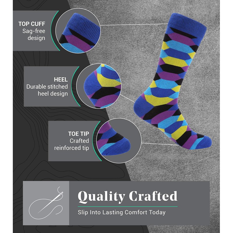 Mio Marino Men's Dress Socks - Colorful Funky Socks for