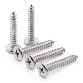 Glvaner M4 x 12mm (100 pcs) Stainless Steel Flat Round Head Phillips Drive Self Tapping Screws, 304 Stainless Steel 18-8, Sheet Metal Screws, Wood Screws