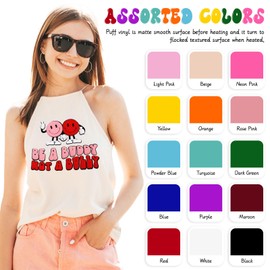 TECKWRAP 3D Puff Vinyl Heat Transfer Vinyl Sheets, 15 Sheets 12"x10" Iron-on Vinyl for T-Shirts, Clothes, Bags and More, Compatible with Most Cutter Machines, Easy to Cut & Weed