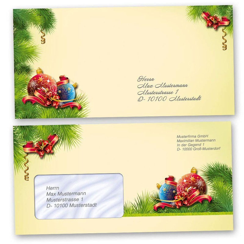 Envelopes Christmas Decoration Pack of 50 Envelopes (Without Window) DIN