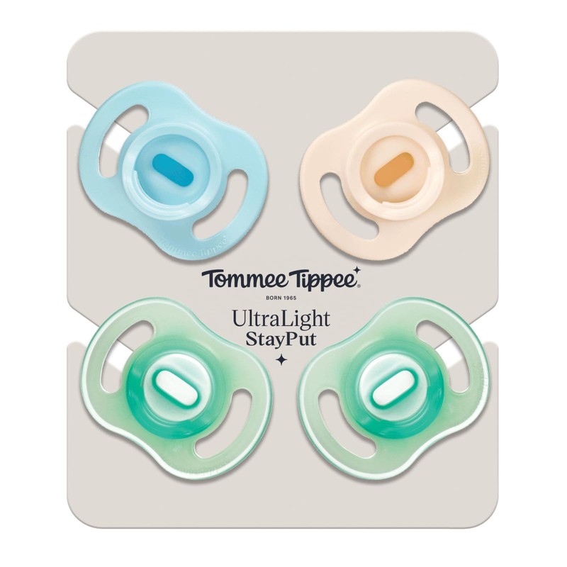 Tommee Tippee Stay Put Pacifier Set, Contains 2 Ultra-Light StayPut